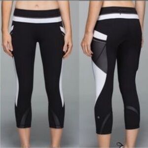 Lululemon Run Inspire Crop Leggings Size 4 Side Pockets